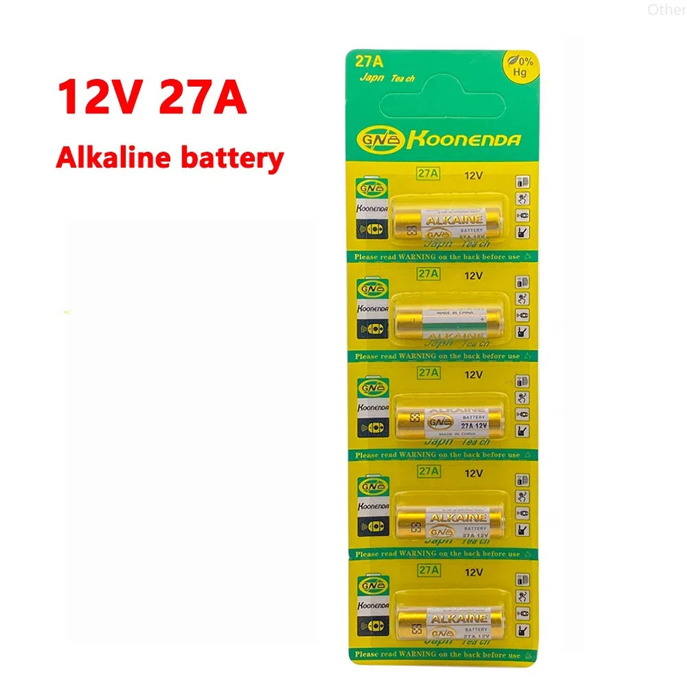 5PCS 12V 27A Dry Alkaline Battery for Doorbell,walkman,Car