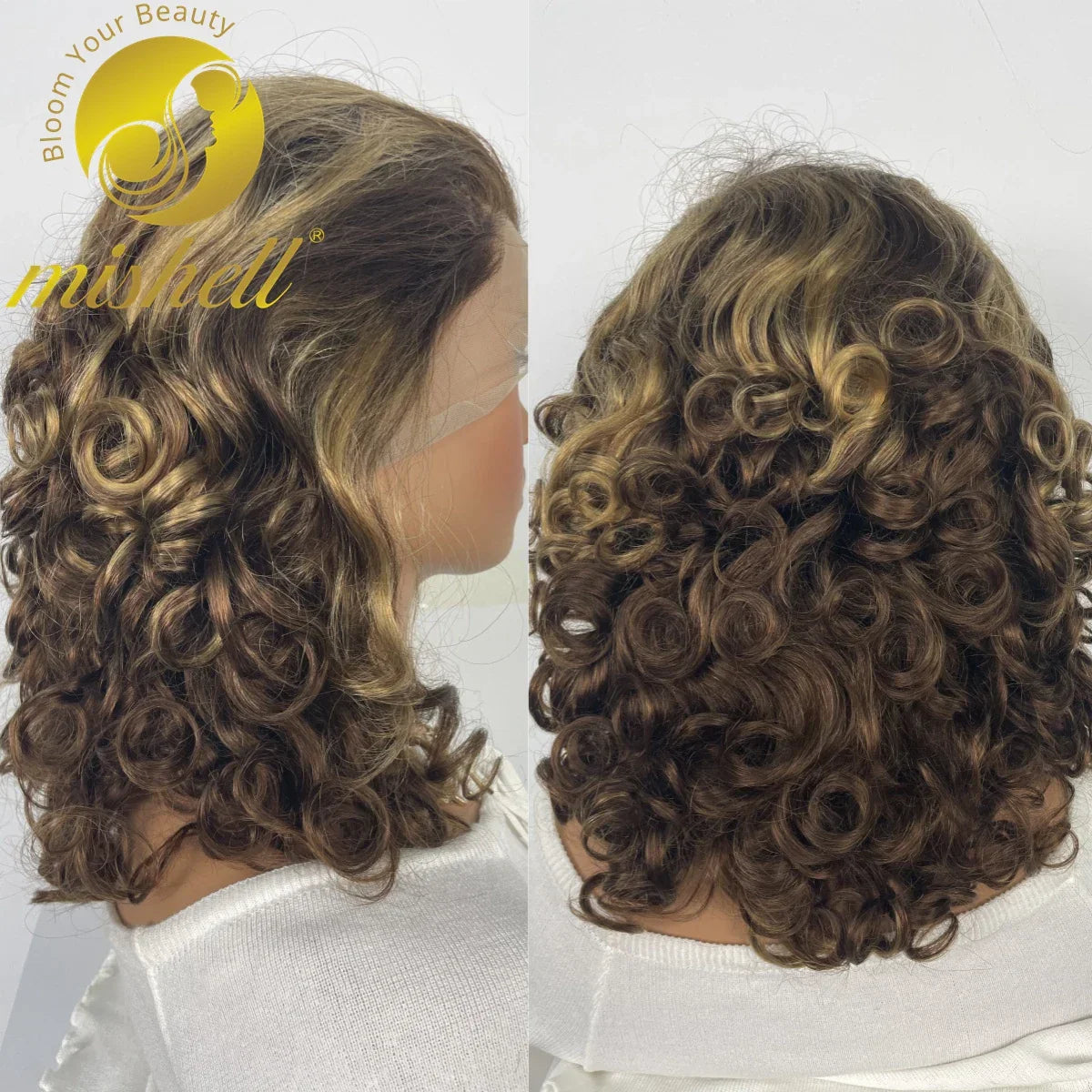 250% Density 427 Highlight Bouncy Curly Human Hair