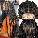 Synthetic Large Box Braided Wigs Jumbo Knotless Full