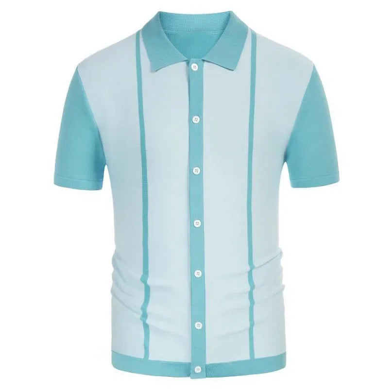 Men's Summer Short Sleeve Polo Shirts Knitted Business