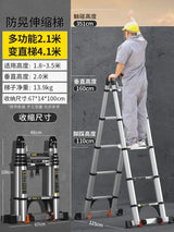 Home Kitchen Telescopic Ladder Aluminum Alloy Step Stools