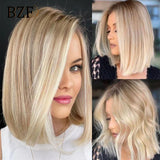 13x3 Blonde Highlight Synthetic Lace Front Bob Wigs