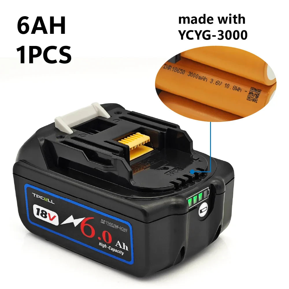 BL1860 6AH For Makita 18V Battery Power Tools