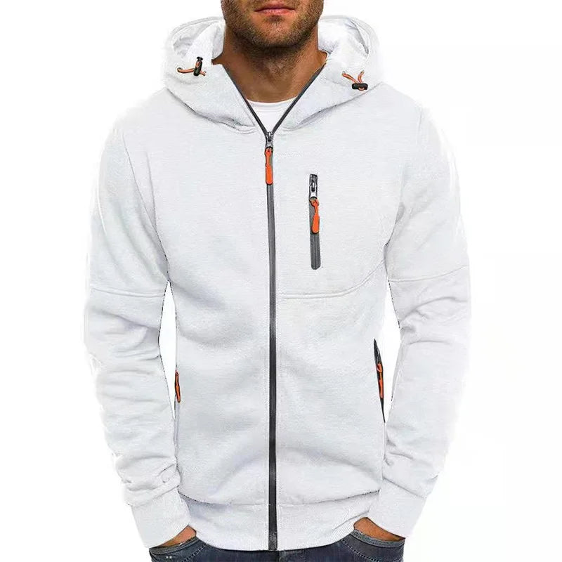 Men's Hoodies Sweatshirts Spring Autumn Casual Solid Zip