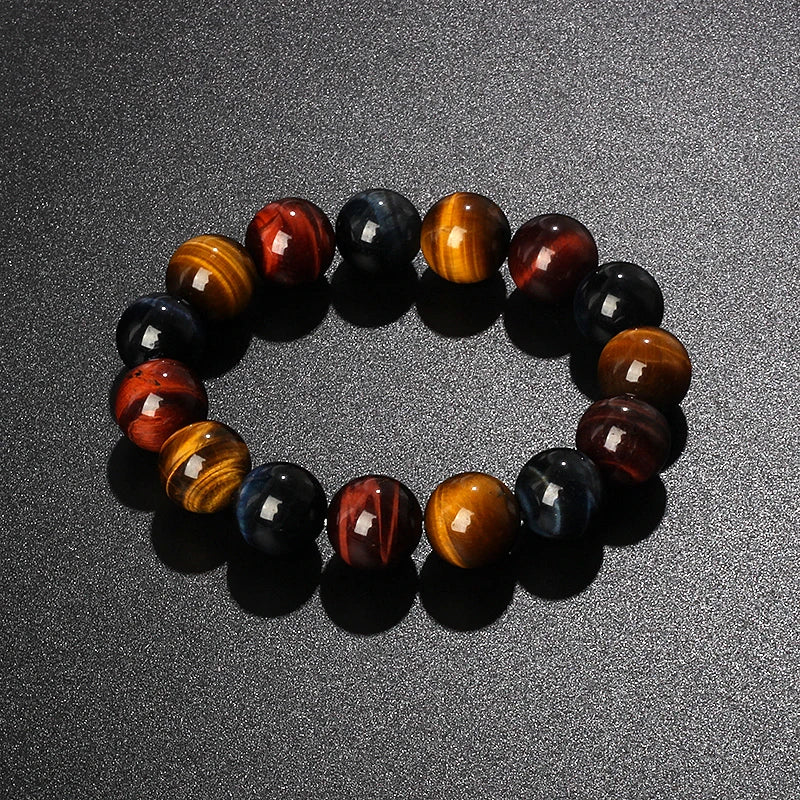 Original Lightning 6-16mm colorful Tiger Eyes Beads Bracelet