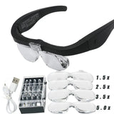 Head-mounted Magnifying Glasses With 2 LED Light