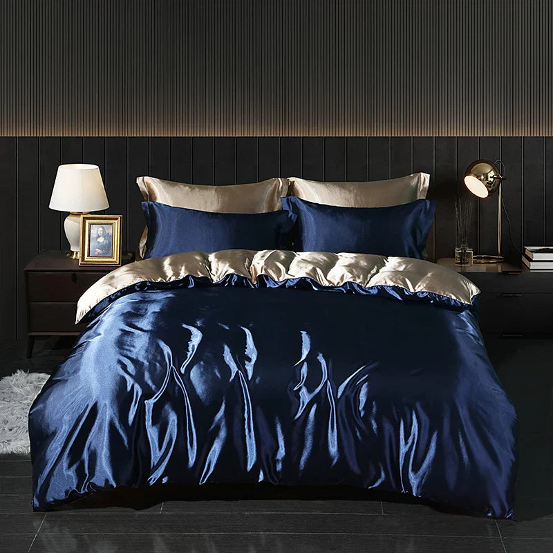 Luxury Gold Mulberry Silk Bedding Set Comforter Quilt