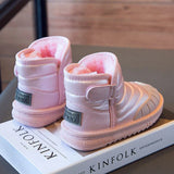 Kids Waterproof Leather Snow Boots 2024 Winter New
