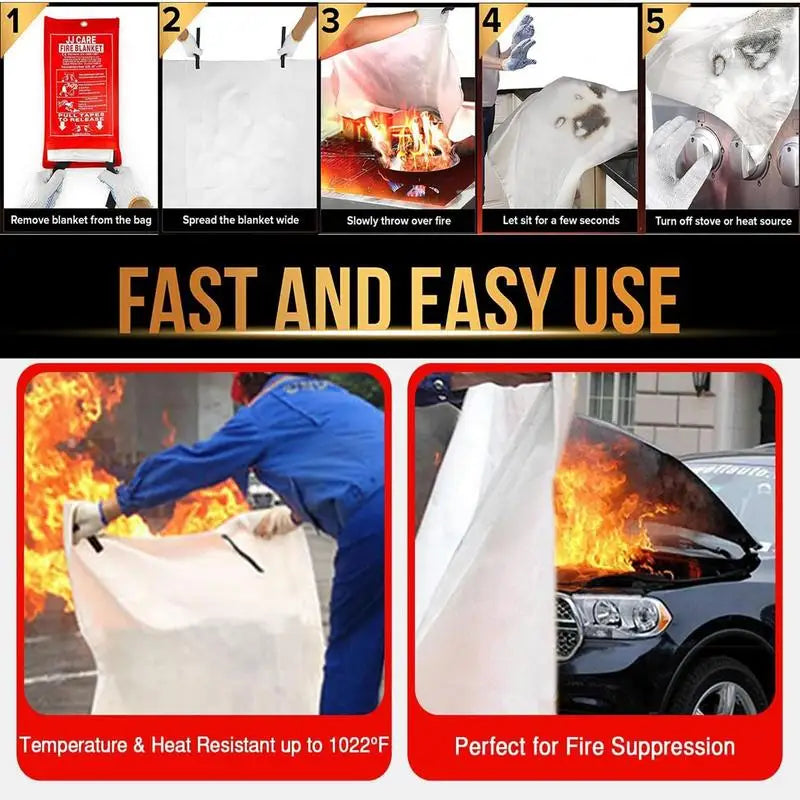 Fiberglass Fire Blanket 1.2X1.2M/2.2X2.2M Fire Flame Retardant Emergency