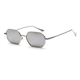 Hipster Polygon Sunglasses For Women Vintage Retro Silver Mirror Metal Frame Sunglasses Classic Square 90’S Shades Trendy 2022