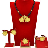 African 24K Gold Color Coins Necklace Bracelet Sets