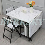 Table Folding Dining table Movable Table Set Dining