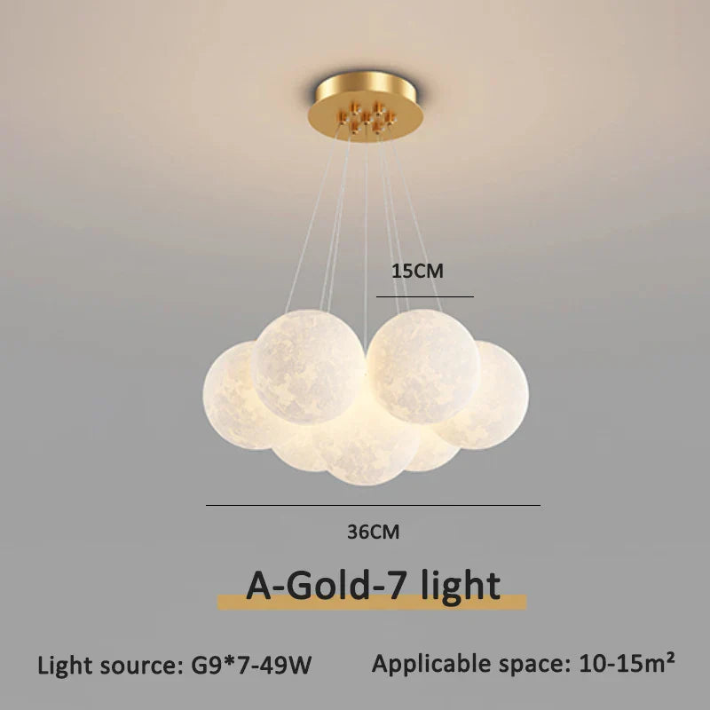 Modern 3D Moon Bubble Chandeliers Children's Room Decor