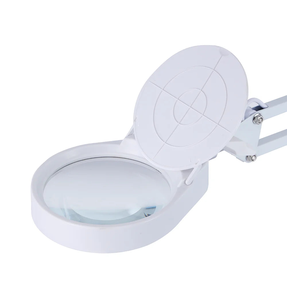 15X White Foldable Magnifying Glass with LED Light