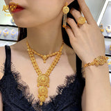 XUHUANG African Big Luxury 4PCS Dubai Gold Color