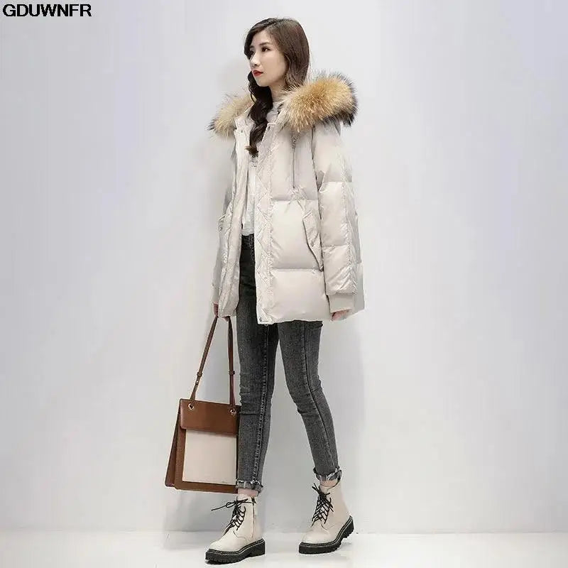 2023 New Warm Thicken Loose Down Jacket Women