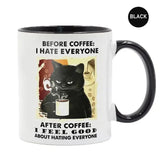 Funny Cat Mugs Coworker Gifts Coffee Spelled Backwards