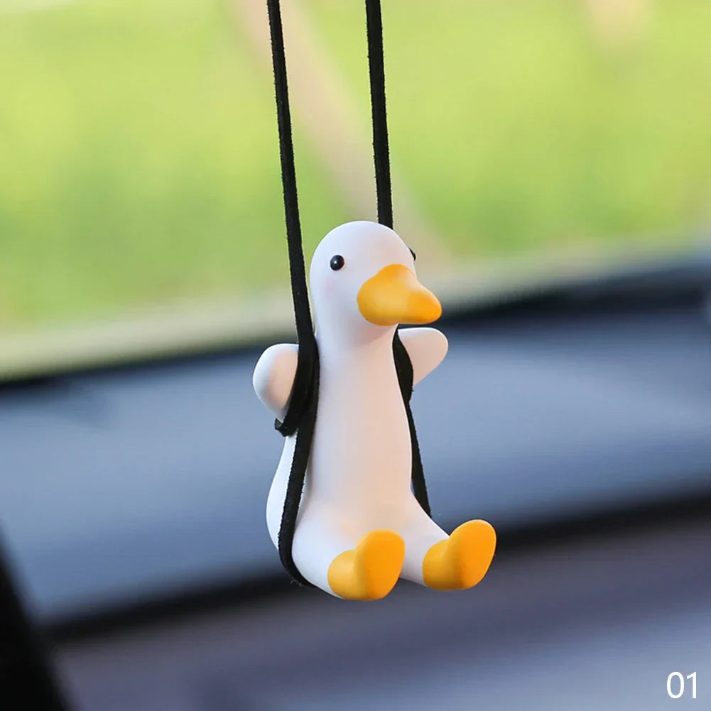 Gypsum Cool White Swing Duck with Sunglasses Automoblie