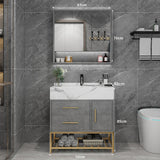 Marble Bathroom Cabinet Combination Solid Wood Intelligent Simple