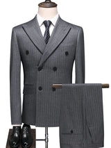 S-7XL Autumn Style Suits Double-breasted Slim Men's Suits