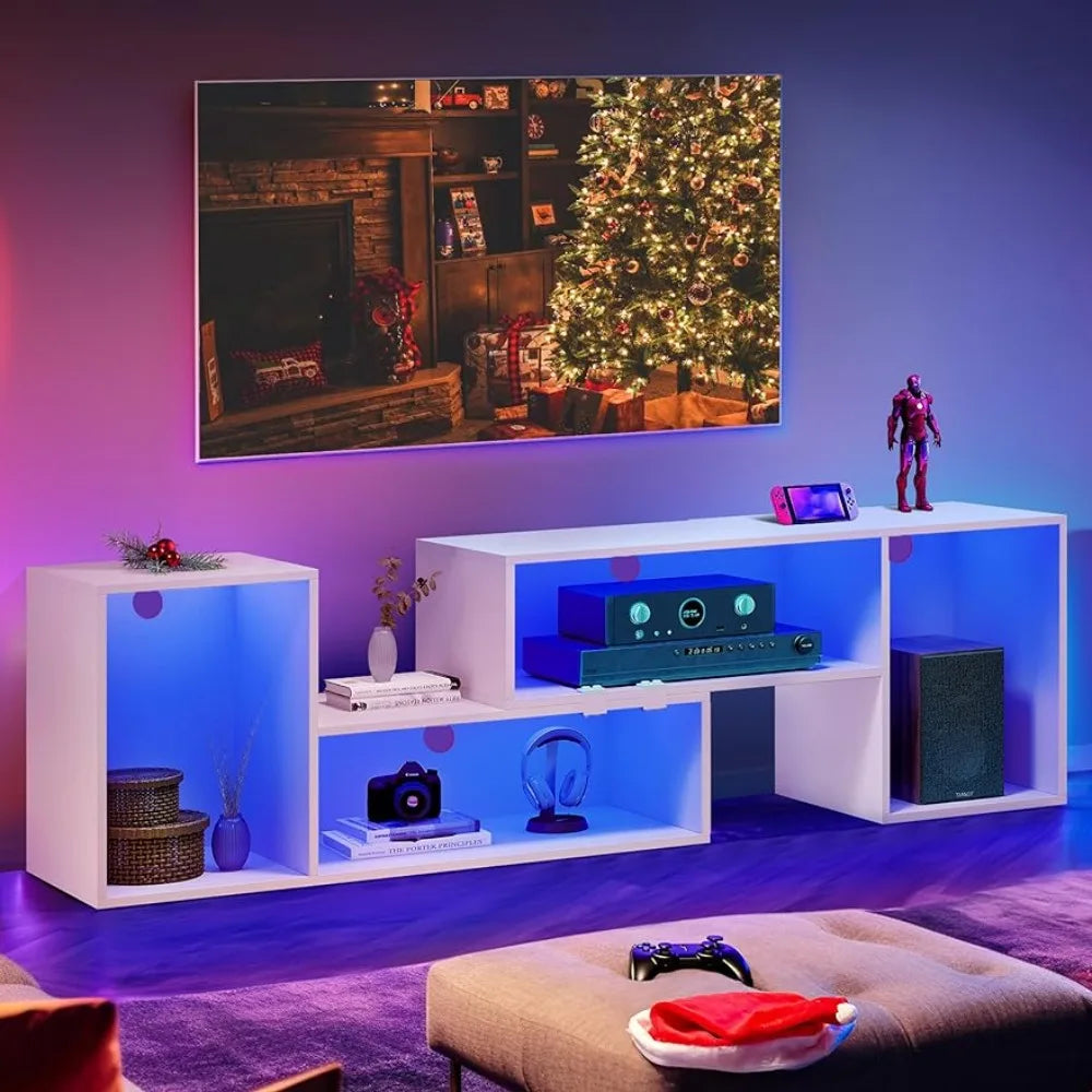 TV cabinet with LED light strip, multifunctional TV