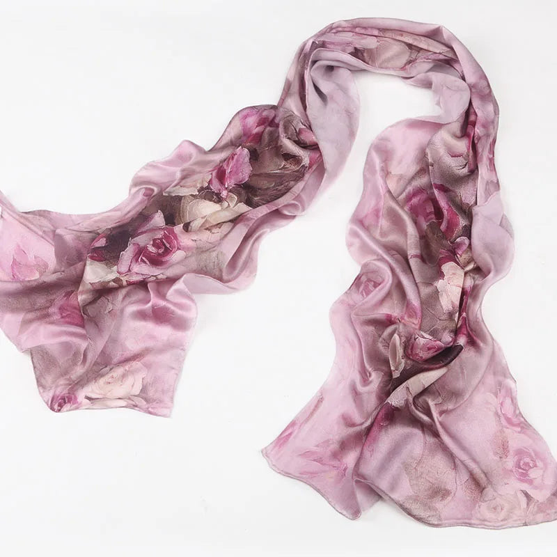 New Luxury Pure Silk Scarf Shawl Women