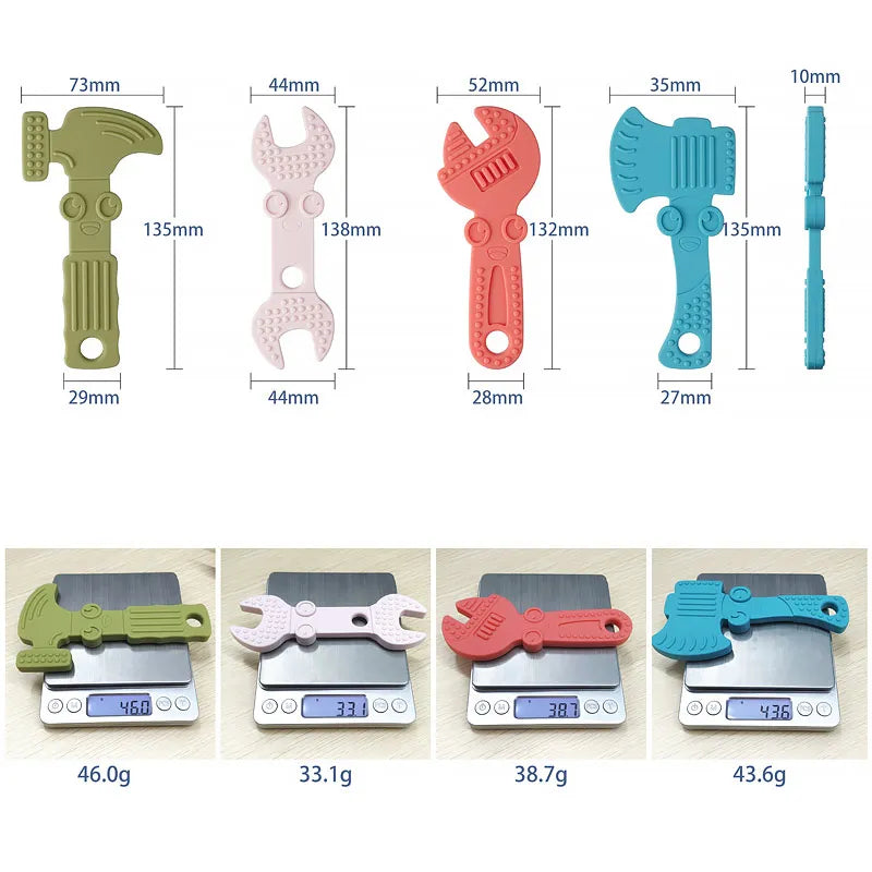 TYRY.HU 1set Silicone Teethers Tools Axe Wrench Hammer