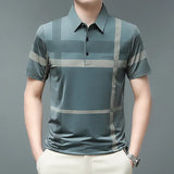 Fashion Polo Shirt Men Casual Stripe Polo T