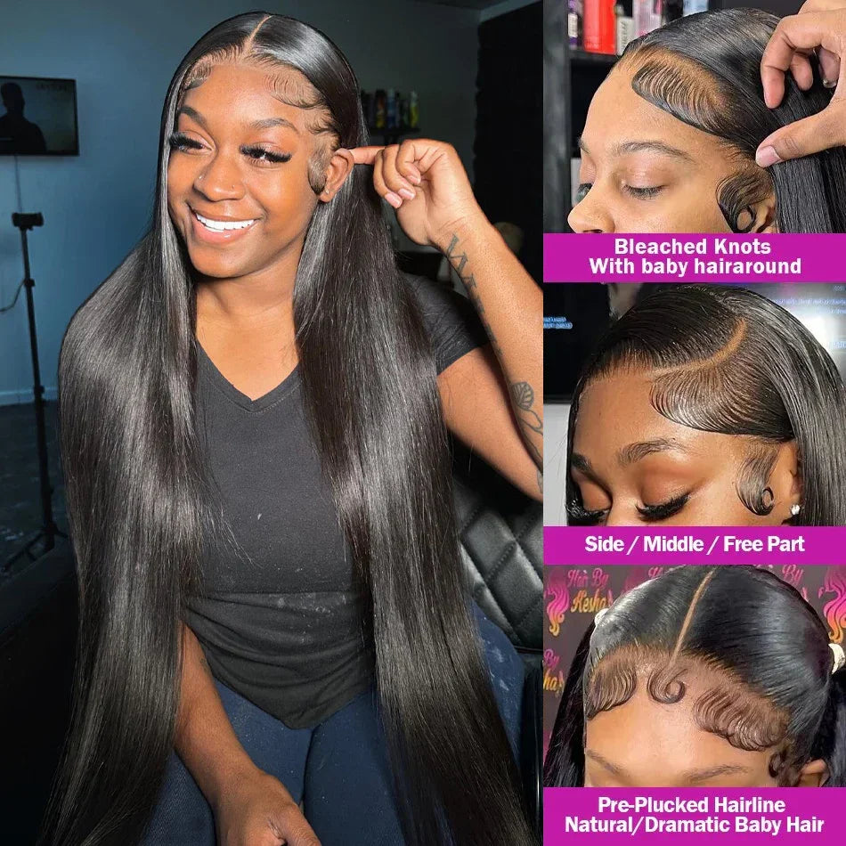 HD Transparent Bone Straight Lace Frontal Wig 13x4