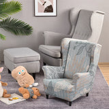 Floral Printed Wing Chair Cover All-inclusive Wingback Armchair