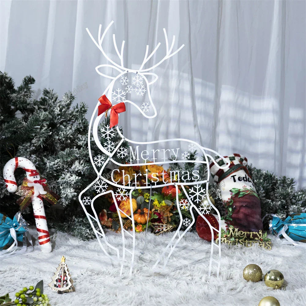 3PCS Handmake Iron Art Elk Deer Christmas Garden
