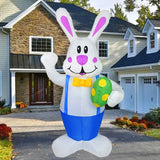 1.9M Blue Rabbit Inflatable Toys Built-in LED Light