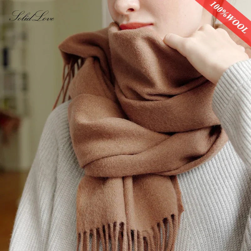 Solidlove Wool Winter Scarf Women Scarves Adult Scarves