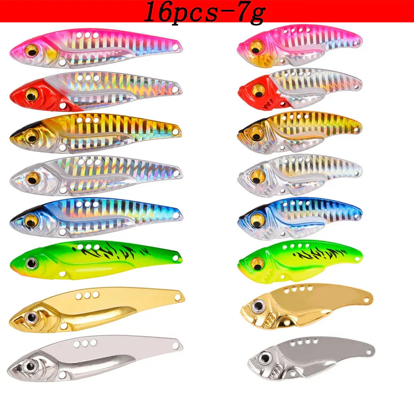 16 Pcs Metal VIB 7g-10g-15g Fishing Lure Set