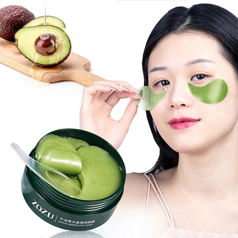 60Pcs Avocado Collagen Eye Mask Patches Remove Eye