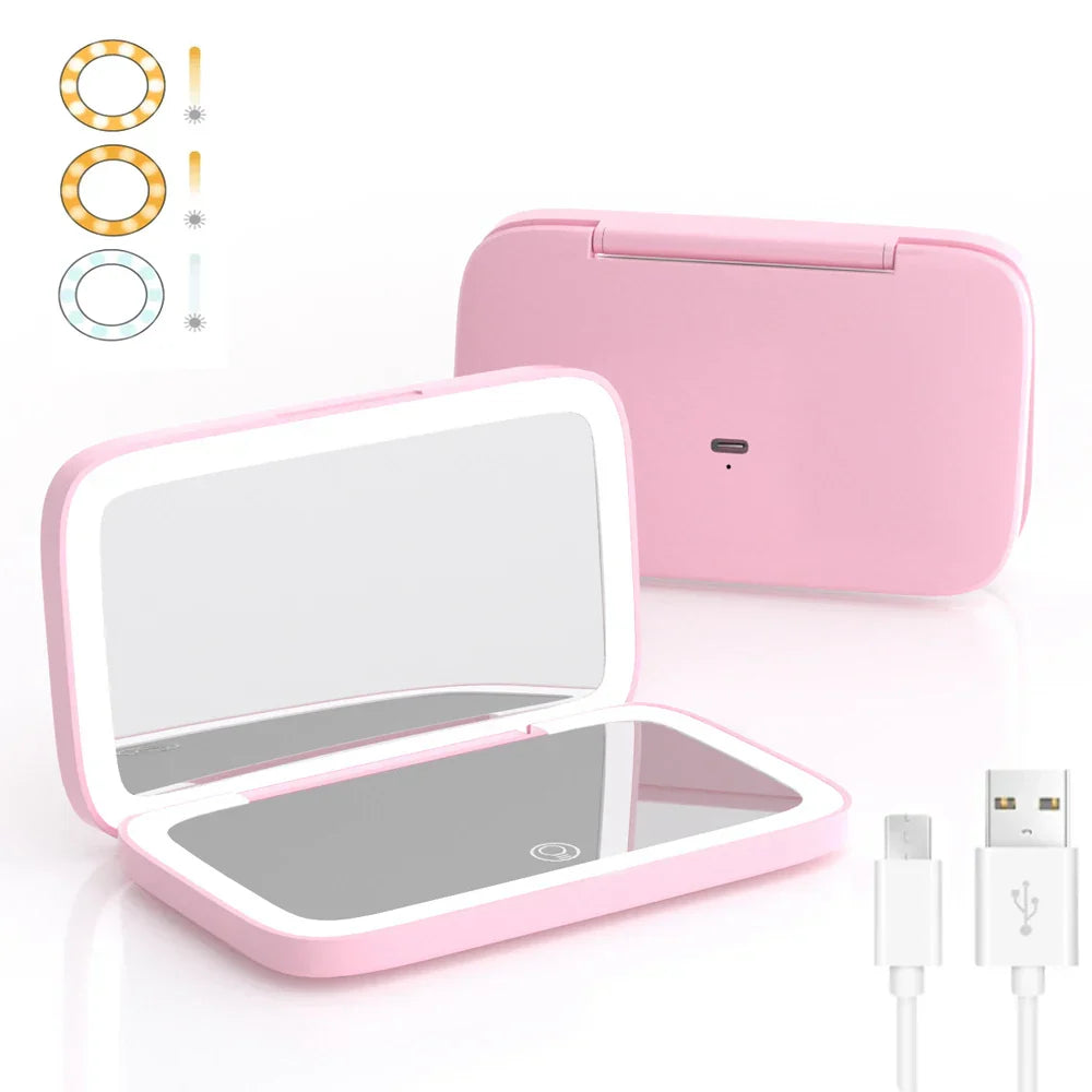 2-Sided LED Rechargeable Makeup Mirror with 5X Magnifying