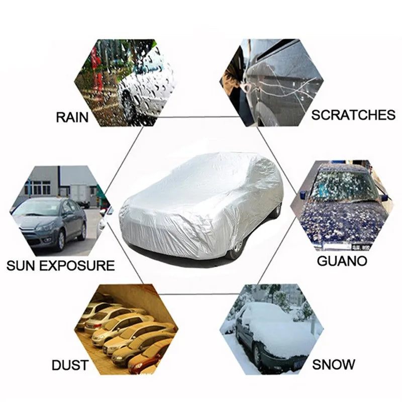 Universal Full Car Cover Black for Sedan Truck SUV UTV Waterproof Sun Dust proof Car Covers UV Protective S/M/L/XL/XXL Car Cover