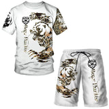 2023 Men T-shirt Set Tracksuit Training Wear Lion