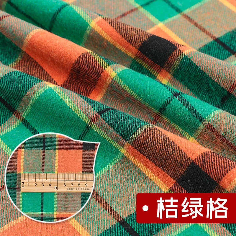 Yarn Dyed Soft Thickening Grinding Wool Plaid Fabric