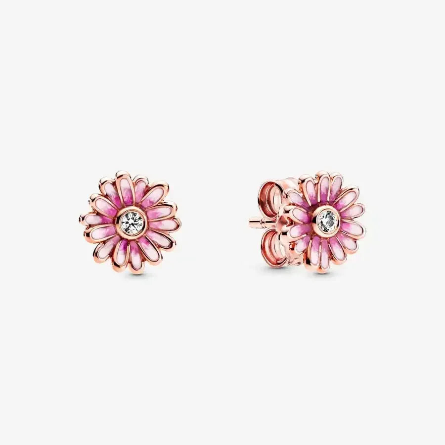 New 925 Sterling Silver Earring Pave Moments Heart