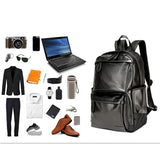 Luxury Soft Leather Men High Capacity Travel Backpack
