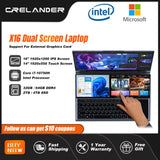 CRELANDER Dual Screen Gaming Laptops 16 Inch LCD