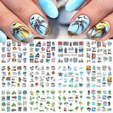 12 Designs Nail Stickers Set Mixed Floral Geometric