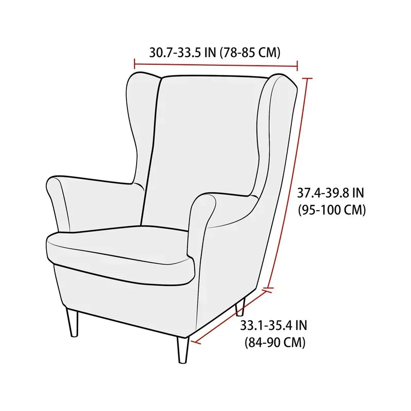 Polar Fleece Wing Chair Cover Stretch Wingback Sofa