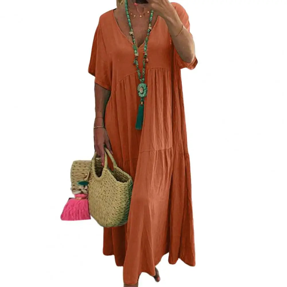 Soft Chic Big Hem Beach Maxi Dress Plus