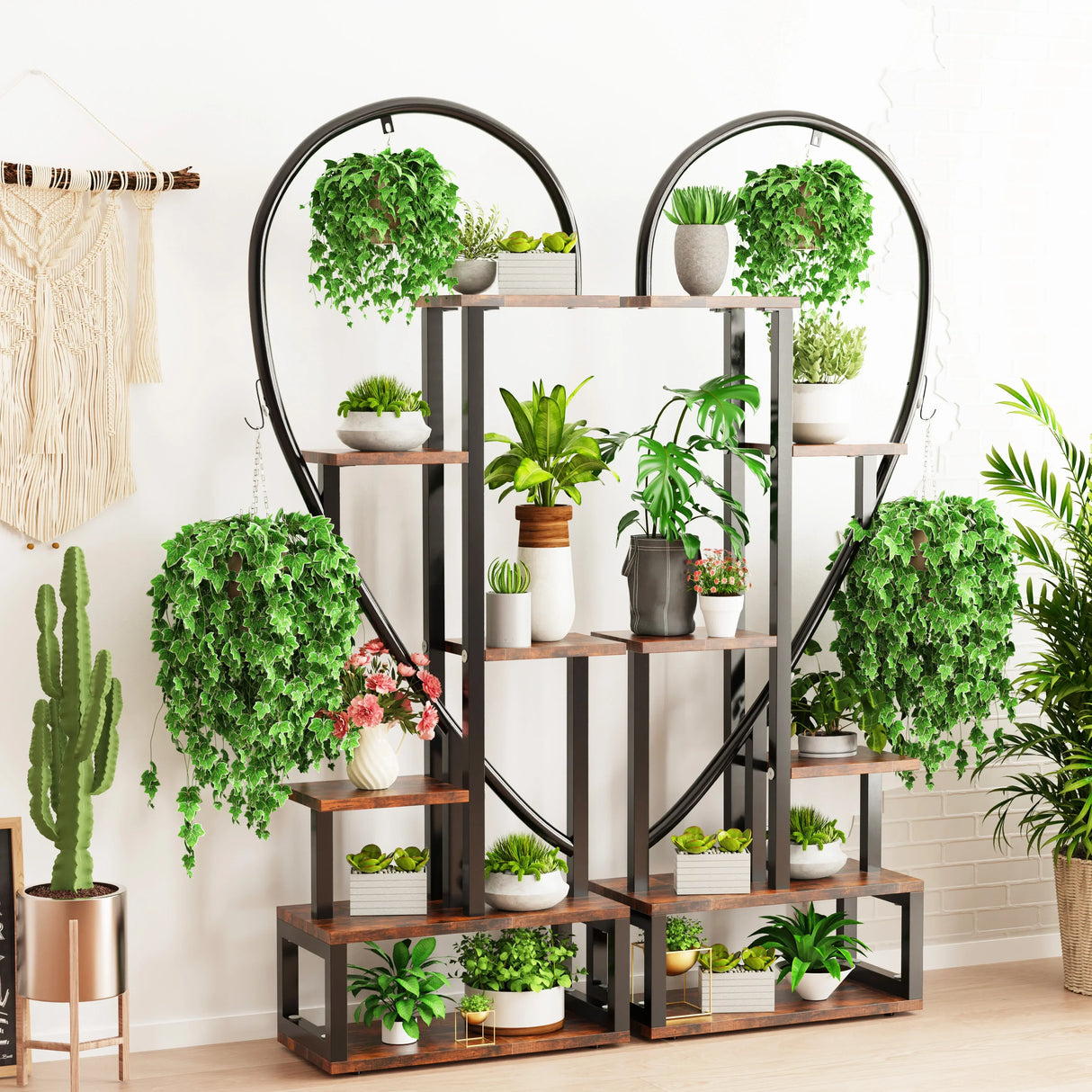 6 Tier Metal Plant Stand, Creative Half Heart