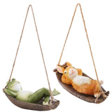 Creative Cute Frogs Cat Dog Resin Lying Santa