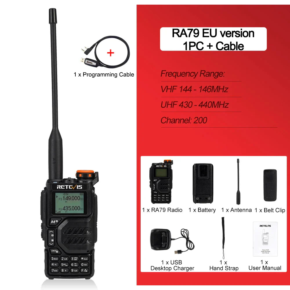 Retevis RA79 Aviation Band Walkie Talkie AM FM