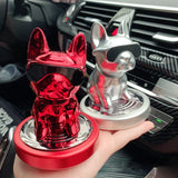 Car Ornament Metal Shake Head French Bulldog Diamond