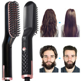 Professional Hair Straightener Brush Electric Black Beard Hot